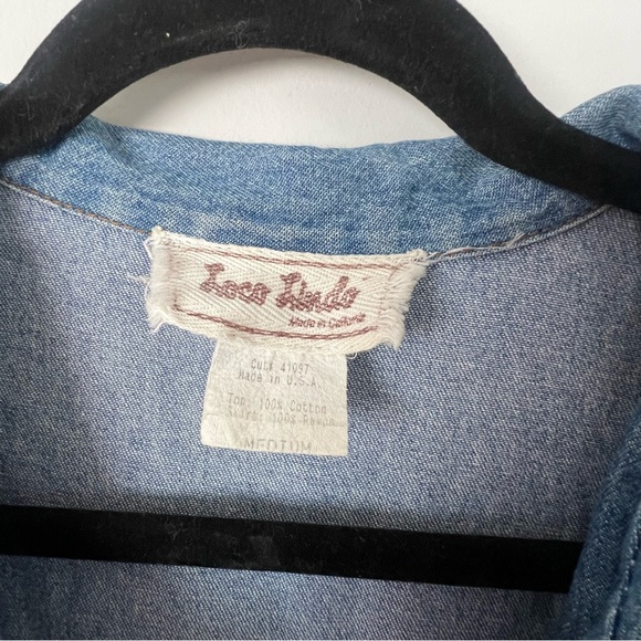 Vintage 90s Cottagecore Denim and Floral Dress by Loco Lindo - Picture 7 of 11